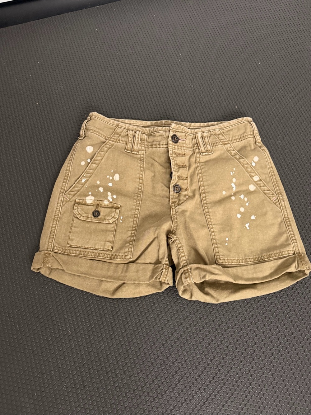 ANTHROPOLOGIE Women’s Khaki Utility Shorts with Button Front
